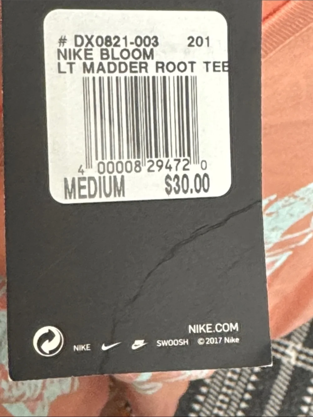 NIKE From Bloom to Shroom T-Shirt Size M Salmon Pink Air Max Madder Root Tee
